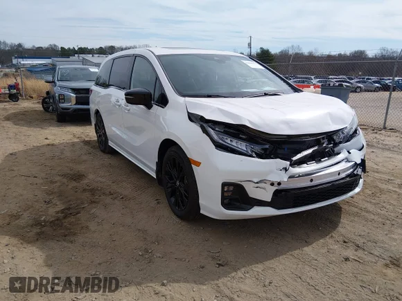 ✅ 2025 Honda Odyssey Sport-L • VIN: 5FNRL6H75SB075509 • Лот: 44466951. Опубликован ранее на IAAI с пробегом 4 984 миль. Бесплатный доступ к архиву аукционных продаж из США и подробный отчёт об истории автомобиля на DreamBid. Изображение 1.
