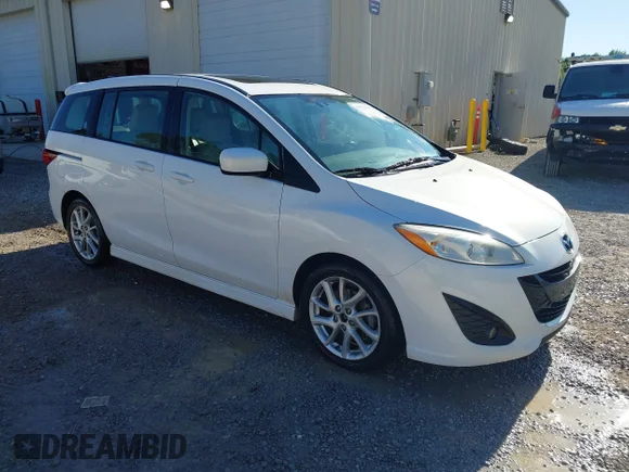 ✅ 2012 Mazda 5 Grand Touring • VIN: JM1CW2DL9C0140998 • Lot: 45071641. Wystawiony na IAAI z przebiegiem 227 557 mil. Bezpłatny archiwum sprzedaży aukcyjnych z USA i szczegółowy raport historii pojazdu na DreamBid. Zdjęcie 1.