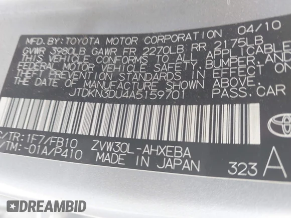 ✅ 2010 Toyota Prius III • VIN: JTDKN3DU4A5159701 • Lot: 45084903. Wystawiony na IAAI z przebiegiem 215 994 mil. Bezpłatny archiwum sprzedaży aukcyjnych z USA i szczegółowy raport historii pojazdu na DreamBid. Zdjęcie 9.