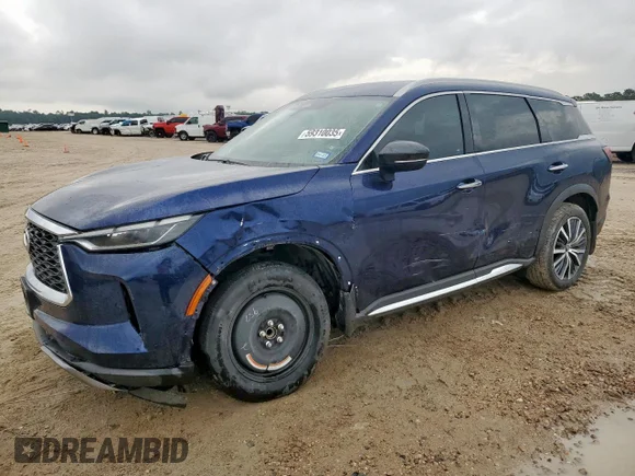 ✅ 2023 Infiniti QX60 Sensory • VIN: 5N1DL1GR2PC333212 • Lot: 59310035. Listed on Copart with 18,301 mi. Free auction sales archive from the USA and detailed vehicle history report at DreamBid. Image 1.