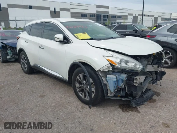 ✅ 2017 Nissan Murano S • VIN: 5N1AZ2MG4HN137949 • Lot: 45034983. Wystawiony na IAAI z przebiegiem 116 684 mil. Bezpłatny archiwum sprzedaży aukcyjnych z USA i szczegółowy raport historii pojazdu na DreamBid. Zdjęcie 1.