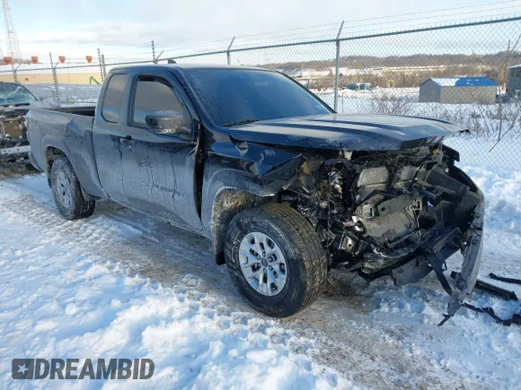 ✅ 2024 Nissan Frontier S • VIN: 1N6ED1CM6RN655517 • Lot: 44282564. Listed on IAAI with 6,451 mi. Free auction sales archive from the USA and detailed vehicle history report at DreamBid. Image 1.
