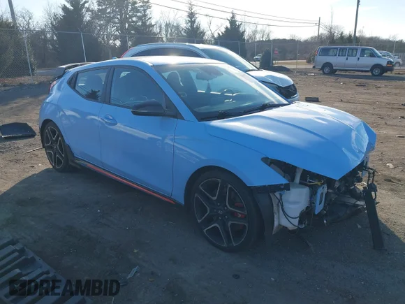 ✅ 2021 Hyundai Veloster • VIN: KMHT36AH3MU010477 • Lot: 44014773. Listed on IAAI with 40,657 mi. Free auction sales archive from the USA and detailed vehicle history report at DreamBid. Image 1.