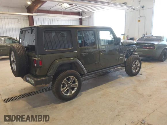 ✅ 2021 Jeep Wrangler Unlimited Sahara • VIN: 1C4HJXEN2MW592565 • Lot: 41956072. Wystawiony na IAAI z przebiegiem 95 504 mil. Bezpłatny archiwum sprzedaży aukcyjnych z USA i szczegółowy raport historii pojazdu na DreamBid. Zdjęcie 4.