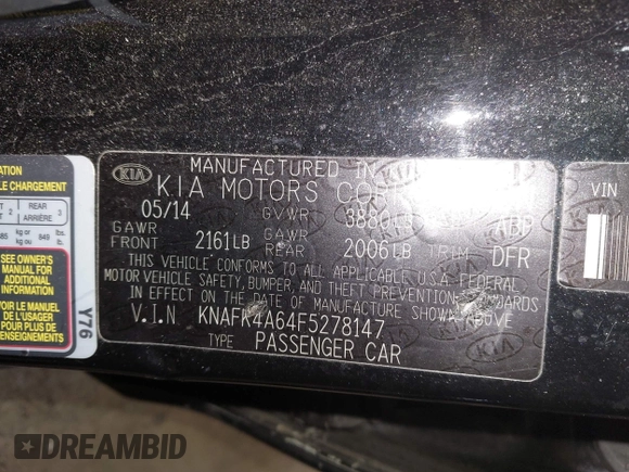 ✅ 2015 Kia Forte LX • VIN: KNAFK4A64F5278147 • Lot: 44391179. Wystawiony na IAAI z przebiegiem 188 219 mil. Bezpłatny archiwum sprzedaży aukcyjnych z USA i szczegółowy raport historii pojazdu na DreamBid. Zdjęcie 9.
