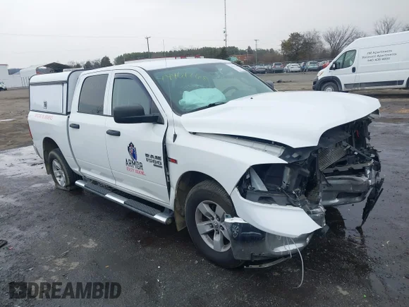 ✅ 2019 Ram 1500 Tradesman • VIN: 1C6RR7KM6KS721136 • Lot: 44461268. Wystawiony na IAAI z przebiegiem 97 495 mil. Bezpłatny archiwum sprzedaży aukcyjnych z USA i szczegółowy raport historii pojazdu na DreamBid. Zdjęcie 1.