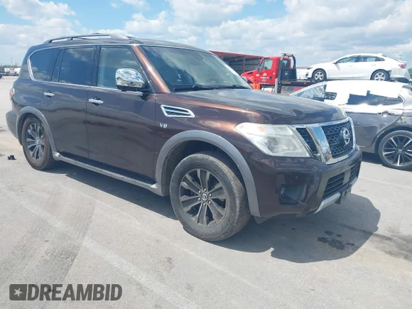 ✅ 2017 Nissan Armada Platinum • VIN: JN8AY2NE2H9703754 • Лот: 45006228. Опубліковано раніше на IAAI з пробігом 112 463 миль. Безкоштовний доступ до архіву аукціонних продажів зі США та докладний звіт про історію автомобіля на DreamBid. Зображення 1.
