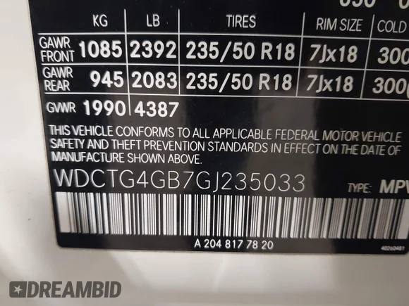 ✅ 2016 Mercedes-Benz GLA 250 • VIN: WDCTG4GB7GJ235033 • Lot: 43593884. Wystawiony na IAAI z przebiegiem 82 410 mil. Bezpłatny archiwum sprzedaży aukcyjnych z USA i szczegółowy raport historii pojazdu na DreamBid. Zdjęcie 9.