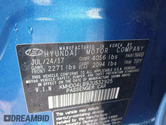 ✅ 2018 Hyundai Elantra Sport • VIN: KMHD04LB9JU532925 • Lot: 44825618. Wystawiony na IAAI z przebiegiem 154 443 mil. Bezpłatny archiwum sprzedaży aukcyjnych z USA i szczegółowy raport historii pojazdu na DreamBid. Zdjęcie 9.