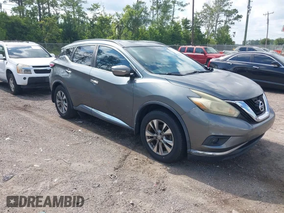 ✅ 2015 Nissan Murano SL • VIN: 5N1AZ2MGXFN218905 • Лот: 45516043. Опубліковано раніше на IAAI з пробігом 121 700 миль. Безкоштовний доступ до архіву аукціонних продажів зі США та докладний звіт про історію автомобіля на DreamBid. Зображення 1.
