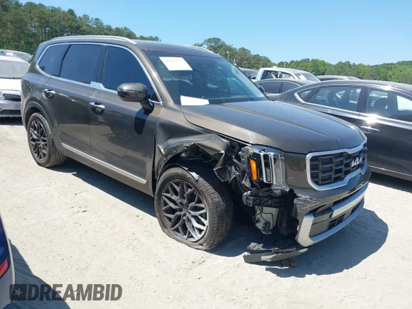 ✅ 2023 Kia Telluride S • VIN: 5XYP6DGCXPG348882 • Lot: 45109555. Listed on IAAI with 129,999 mi. Free auction sales archive from the USA and detailed vehicle history report at DreamBid. Image 1.