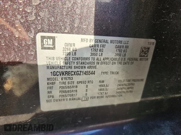 ✅ 2016 Chevrolet Silverado 1500 LT • VIN: 1GCVKRECXGZ145544 • Лот: 50579636. Опубліковано раніше на Copart з пробігом 73 371 миль. Безкоштовний доступ до архіву аукціонних продажів зі США та докладний звіт про історію автомобіля на DreamBid. Зображення 13.