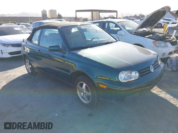 ✅ 1999 Volkswagen Cabriolet GLS • VIN: 3VWDB61E6XM809631 • Лот: 43641078. Опубликован ранее на IAAI с пробегом 48 338 миль. Бесплатный доступ к архиву аукционных продаж из США и подробный отчёт об истории автомобиля на DreamBid. Изображение 1.