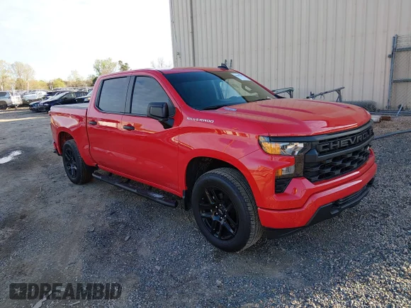 ✅ 2025 Chevrolet Silverado 1500 Custom • VIN: 1GCPKBEK5SZ242764 • Лот: 44609061. Опубліковано раніше на IAAI з пробігом 12 983 миль. Безкоштовний доступ до архіву аукціонних продажів зі США та докладний звіт про історію автомобіля на DreamBid. Зображення 1.