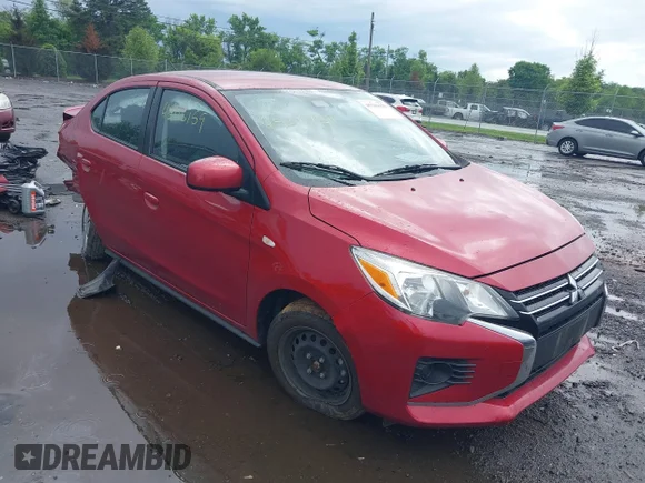 ✅ 2024 Mitsubishi Mirage ES • VIN: ML32FUFJXRHF13730 • Lot: 45216159. Listed on IAAI with 31,609 mi. Free auction sales archive from the USA and detailed vehicle history report at DreamBid. Image 1.