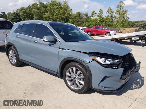 ✅ 2022 Infiniti QX50 Luxe • VIN: 3PCAJ5BB6NF107446 • Лот: 45329066. Опубліковано раніше на IAAI з пробігом 23 043 миль. Безкоштовний доступ до архіву аукціонних продажів зі США та докладний звіт про історію автомобіля на DreamBid. Зображення 1.