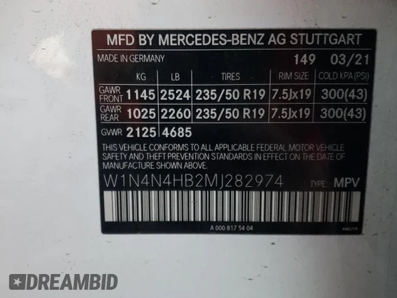 ✅ 2021 Mercedes-Benz GLA 250 • VIN: W1N4N4HB2MJ282974 • Лот: 69390382. Опубліковано раніше на Copart з пробігом 17 363 миль. Безкоштовний доступ до архіву аукціонних продажів зі США та докладний звіт про історію автомобіля на DreamBid. Зображення 14.