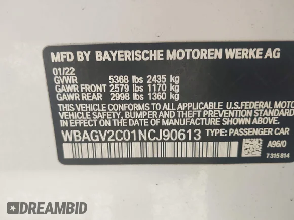 ✅ 2022 BMW 8 Series 840i • VIN: WBAGV2C01NCJ90613 • Лот: 41997214. Опубліковано раніше на IAAI з пробігом 28 014 миль. Безкоштовний доступ до архіву аукціонних продажів зі США та докладний звіт про історію автомобіля на DreamBid. Зображення 9.