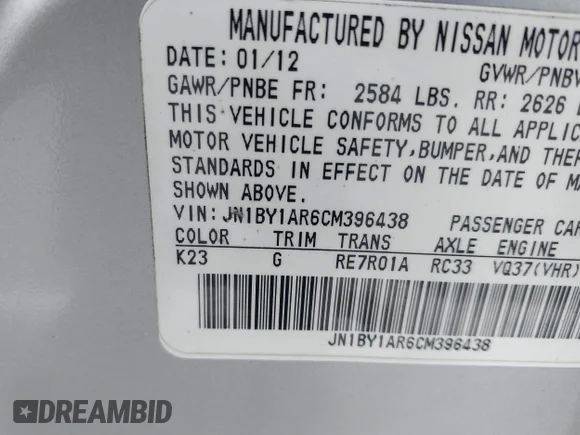 ✅ 2012 Infiniti M • VIN: JN1BY1AR6CM396438 • Lot: 39913985. Wystawiony na IAAI z przebiegiem 124 278 mil. Bezpłatny archiwum sprzedaży aukcyjnych z USA i szczegółowy raport historii pojazdu na DreamBid. Zdjęcie 9.