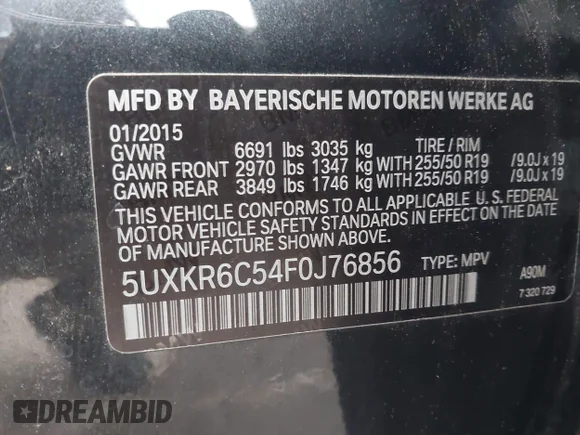 ✅ 2015 BMW X5 xDrive50i • VIN: 5UXKR6C54F0J76856 • Лот: 43799460. Опубліковано раніше на IAAI з пробігом 91 268 миль. Безкоштовний доступ до архіву аукціонних продажів зі США та докладний звіт про історію автомобіля на DreamBid. Зображення 9.