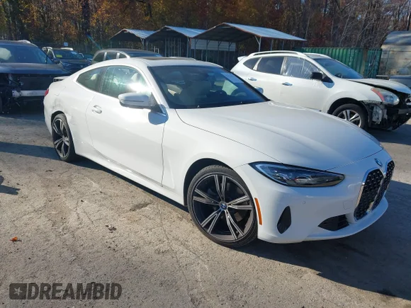 ✅ 2024 BMW 4 Series 430i xDrive • VIN: WBA73AP03RCP39664 • Лот: 43682014. Опубліковано раніше на IAAI з пробігом 24 763 миль. Безкоштовний доступ до архіву аукціонних продажів зі США та докладний звіт про історію автомобіля на DreamBid. Зображення 1.