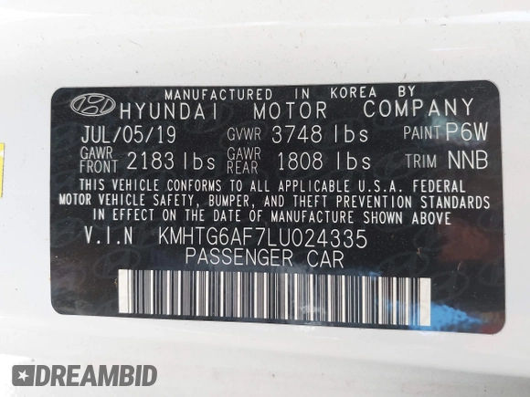 ✅ 2020 Hyundai Veloster 2.0 • VIN: KMHTG6AF7LU024335 • Лот: 43621010. Опубликован ранее на IAAI с пробегом 34 968 миль. Бесплатный доступ к архиву аукционных продаж из США и подробный отчёт об истории автомобиля на DreamBid. Изображение 9.