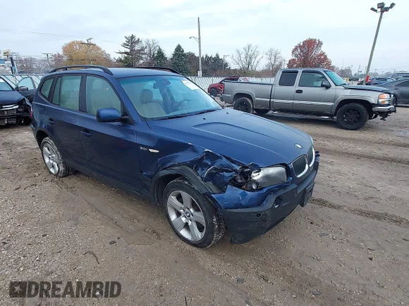 ✅ 2004 BMW X3 3.0i • VIN: WBXPA93404WA65454 • Лот: 44321068. Опубликован ранее на IAAI с пробегом 107 288 миль. Бесплатный доступ к архиву аукционных продаж из США и подробный отчёт об истории автомобиля на DreamBid. Изображение 1.