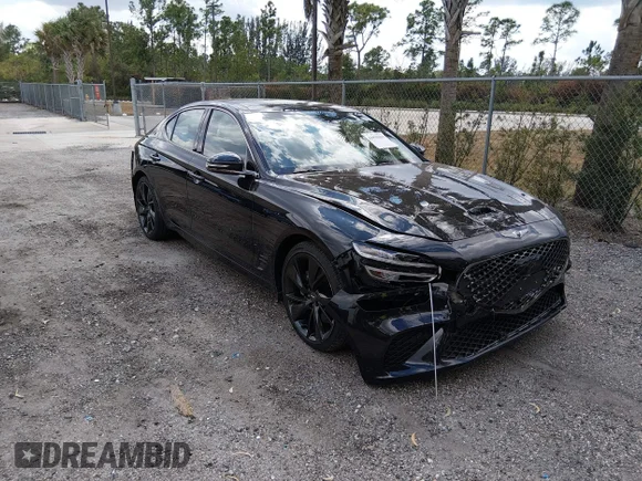 ✅ 2023 Genesis G70 3.3T • VIN: KMTG54TE0PU134381 • Лот: 44470304. Опубликован ранее на IAAI с пробегом 20 284 миль. Бесплатный доступ к архиву аукционных продаж из США и подробный отчёт об истории автомобиля на DreamBid. Изображение 1.