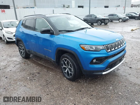 ✅ 2026 Jeep Compass Limited • VIN: 3C4NJDCN0TT178404 • Lot: 45292460. Wystawiony na IAAI z przebiegiem 11 487 mil. Bezpłatny archiwum sprzedaży aukcyjnych z USA i szczegółowy raport historii pojazdu na DreamBid. Zdjęcie 1.