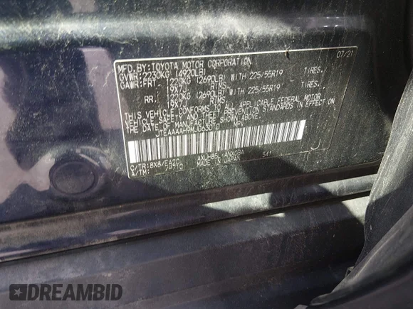 ✅ 2021 Toyota Venza Limited • VIN: JTEAAAAH9MJ063010 • Лот: 45119204. Опубліковано раніше на IAAI з пробігом 188 693 миль. Безкоштовний доступ до архіву аукціонних продажів зі США та докладний звіт про історію автомобіля на DreamBid. Зображення 9.