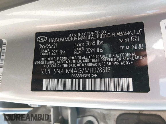 ✅ 2021 Hyundai Elantra SEL • VIN: 5NPLM4AG7MH028519 • Lot: 45283471. Wystawiony na IAAI z przebiegiem 79 781 mil. Bezpłatny archiwum sprzedaży aukcyjnych z USA i szczegółowy raport historii pojazdu na DreamBid. Zdjęcie 9.