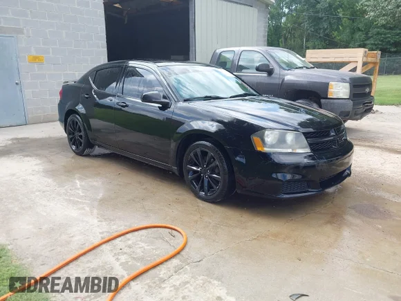 ✅ 2014 Dodge Avenger SE • VIN: 1C3CDZAB7EN187872 • Lot: 45561858. Listed on IAAI with 185,272 mi. Free auction sales archive from the USA and detailed vehicle history report at DreamBid. Image 1.