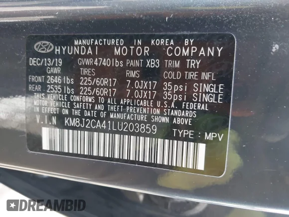 ✅ 2020 Hyundai Tucson SE • VIN: KM8J2CA41LU203859 • Lot: 44221948. Wystawiony na IAAI z przebiegiem 87 998 mil. Bezpłatny archiwum sprzedaży aukcyjnych z USA i szczegółowy raport historii pojazdu na DreamBid. Zdjęcie 9.