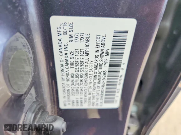 ✅ 2016 Honda CR-V SE • VIN: 2HKRM3H46GH549865 • Лот: 58791496. Опубликован ранее на Copart с пробегом 154 568 миль. Бесплатный доступ к архиву аукционных продаж из США и подробный отчёт об истории автомобиля на DreamBid. Изображение 13.