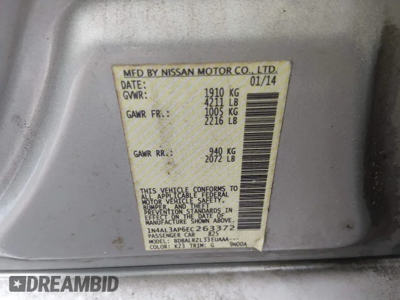 ✅ 2014 Nissan Altima SL • VIN: 1N4AL3AP6EC263372 • Лот: 44736648. Опубліковано раніше на IAAI з пробігом 210 763 миль. Безкоштовний доступ до архіву аукціонних продажів зі США та докладний звіт про історію автомобіля на DreamBid. Зображення 9.