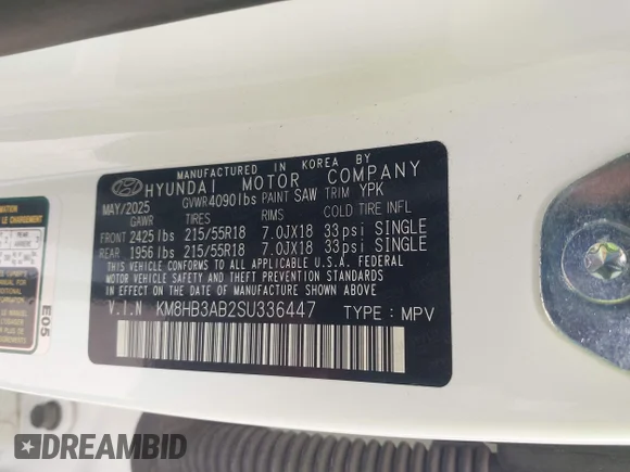 ✅ 2025 Hyundai Kona SEL • VIN: KM8HB3AB2SU336447 • Lot: 44493942. Wystawiony na IAAI z przebiegiem 14 760 mil. Bezpłatny archiwum sprzedaży aukcyjnych z USA i szczegółowy raport historii pojazdu na DreamBid. Zdjęcie 9.