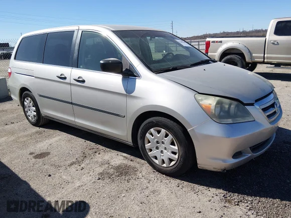 ✅ 2005 Honda Odyssey LX • VIN: 5FNRL38245B074195 • Lot: 44468360. Wystawiony na IAAI z przebiegiem 165 151 mil. Bezpłatny archiwum sprzedaży aukcyjnych z USA i szczegółowy raport historii pojazdu na DreamBid. Zdjęcie 1.