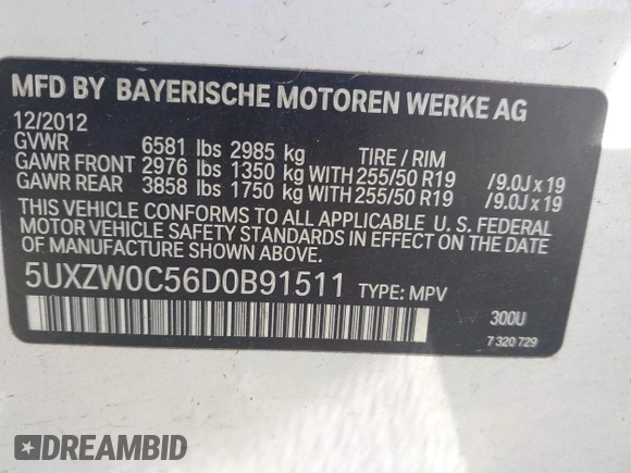 ✅ 2013 BMW X5 xDrive35d • VIN: 5UXZW0C56D0B91511 • Lot: 43916191. Wystawiony na IAAI z przebiegiem 248 366 mil. Bezpłatny archiwum sprzedaży aukcyjnych z USA i szczegółowy raport historii pojazdu na DreamBid. Zdjęcie 9.