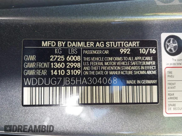 ✅ 2017 Mercedes-Benz S 63 AMG • VIN: WDDUG7JB5HA304068 • Lot: 43646424. Wystawiony na IAAI z przebiegiem 65 753 mil. Bezpłatny archiwum sprzedaży aukcyjnych z USA i szczegółowy raport historii pojazdu na DreamBid. Zdjęcie 9.