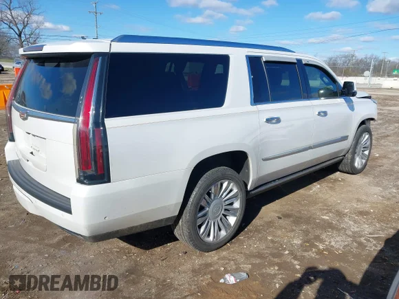 ✅ 2019 Cadillac Escalade ESV Platinum • VIN: 1GYS4KKJXKR215618 • Lot: 44167293. Wystawiony na IAAI z przebiegiem 101 177 mil. Bezpłatny archiwum sprzedaży aukcyjnych z USA i szczegółowy raport historii pojazdu na DreamBid. Zdjęcie 4.