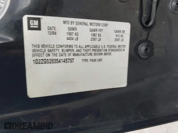 ✅ 2005 Pontiac G6 • VIN: 1G2ZG528354145797 • Lot: 44115438. Wystawiony na IAAI z przebiegiem Nie podano. Bezpłatny archiwum sprzedaży aukcyjnych z USA i szczegółowy raport historii pojazdu na DreamBid. Zdjęcie 9.
