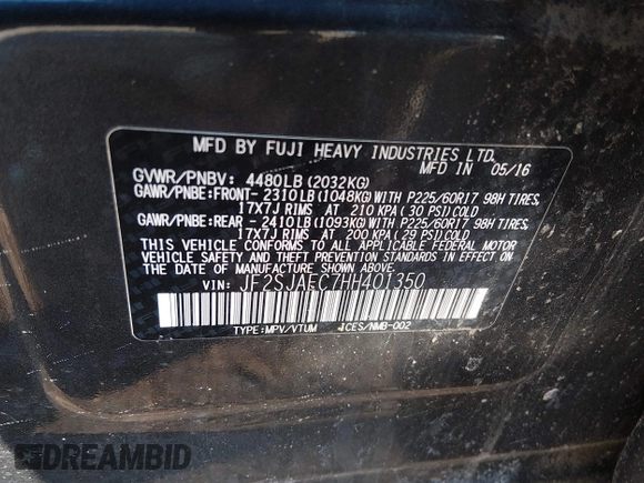 ✅ 2017 Subaru Forester Premium • VIN: JF2SJAEC7HH401350 • Lot: 44373129. Wystawiony na IAAI z przebiegiem 136 675 mil. Bezpłatny archiwum sprzedaży aukcyjnych z USA i szczegółowy raport historii pojazdu na DreamBid. Zdjęcie 9.