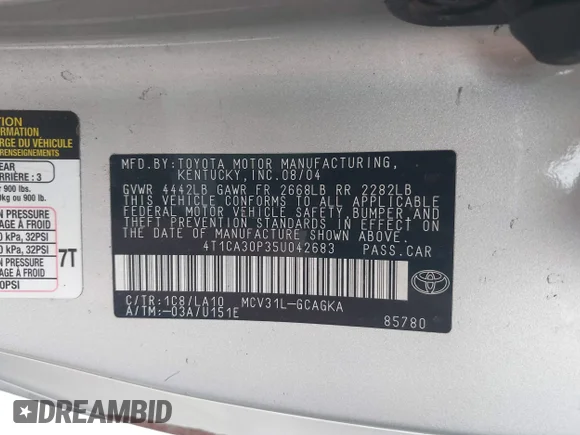 ✅ 2005 Toyota Solara SE • VIN: 4T1CA30P35U042683 • Lot: 42588314. Wystawiony na IAAI z przebiegiem 218 195 mil. Bezpłatny archiwum sprzedaży aukcyjnych z USA i szczegółowy raport historii pojazdu na DreamBid. Zdjęcie 9.