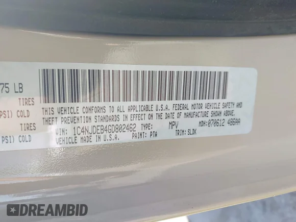 ✅ 2016 Jeep Compass High Altitude • VIN: 1C4NJDEB4GD802462 • Lot: 44903024. Listed on IAAI with 117,204 mi. Free auction sales archive from the USA and detailed vehicle history report at DreamBid. Image 9.