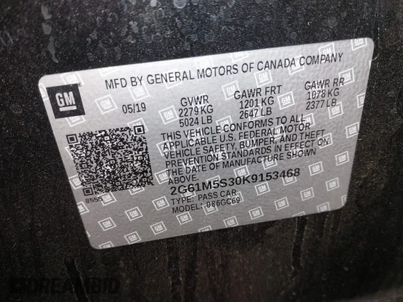 ✅ 2019 Cadillac XTS Luxury • VIN: 2G61M5S30K9153468 • Lot: 41566950. Wystawiony na IAAI z przebiegiem 114 649 mil. Bezpłatny archiwum sprzedaży aukcyjnych z USA i szczegółowy raport historii pojazdu na DreamBid. Zdjęcie 9.