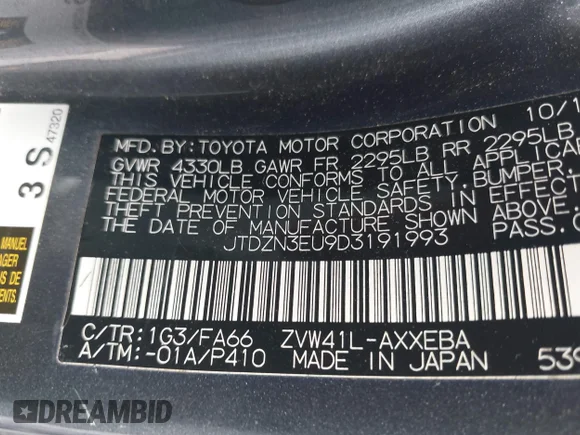 ✅ 2013 Toyota Prius Five • VIN: JTDZN3EU9D3191993 • Lot: 45213910. Wystawiony na IAAI z przebiegiem 213 698 mil. Bezpłatny archiwum sprzedaży aukcyjnych z USA i szczegółowy raport historii pojazdu na DreamBid. Zdjęcie 9.