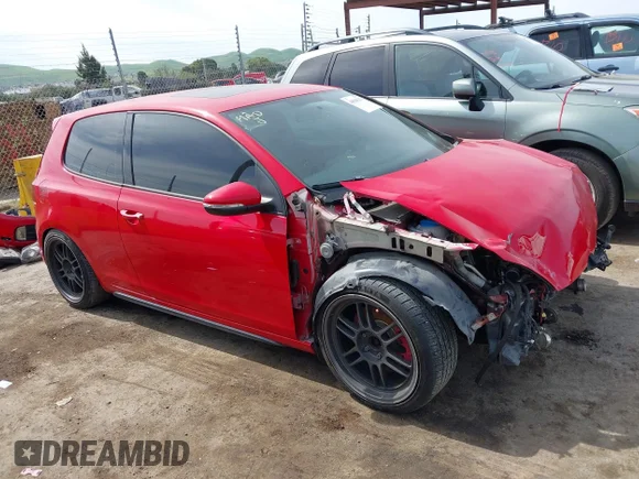 ✅ 2012 Volkswagen Golf GTI PZEV • VIN: WVWED7AJ1CW274092 • Lot: 44568231. Listed on IAAI with 118,439 mi. Free auction sales archive from the USA and detailed vehicle history report at DreamBid. Image 1.