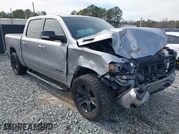 ✅ 2021 Ram 1500 Big Horn • VIN: 1C6RREFT0MN768590 • Lot: 44271282. Listed on IAAI with 108,457 mi. Free auction sales archive from the USA and detailed vehicle history report at DreamBid. Image 1.
