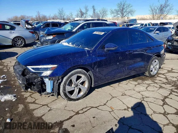 ✅ 2023 Audi A3 Premium • VIN: WAUAUDGY2PA038729 • Lot: 74816805. Listed on Copart with 35,850 mi. Free auction sales archive from the USA and detailed vehicle history report at DreamBid. Image 1.