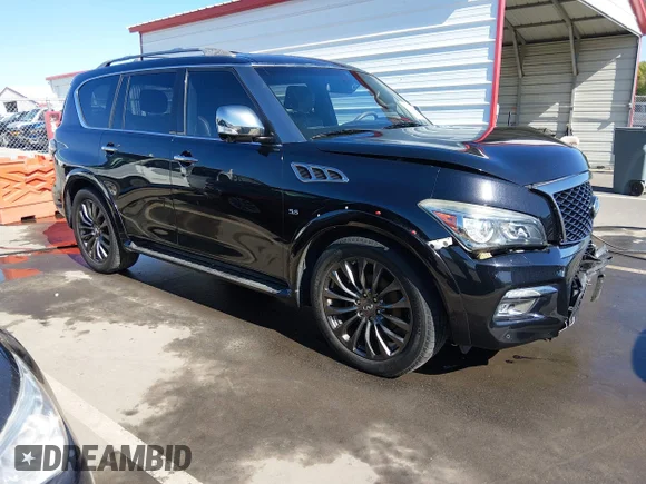 ✅ 2015 Infiniti QX80 • VIN: JN8AZ2NEXF9085576 • Lot: 44828050. Wystawiony na IAAI z przebiegiem Nie podano. Bezpłatny archiwum sprzedaży aukcyjnych z USA i szczegółowy raport historii pojazdu na DreamBid. Zdjęcie 1.